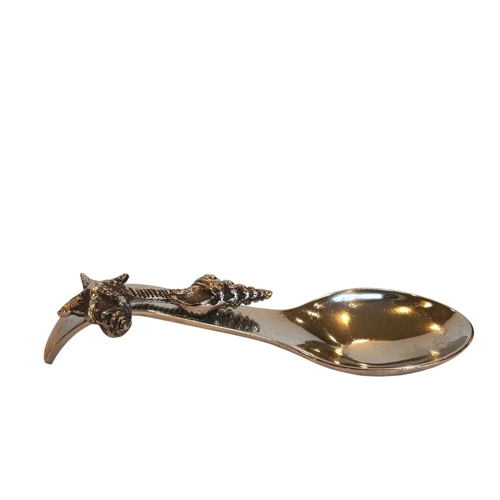 New Metal Spoon Rest Nautical Starfish Seashell‎ Beach Coastal Decor Gift